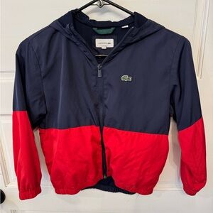 Lacoste Dark Blue and Bright Red Hooded Jacket